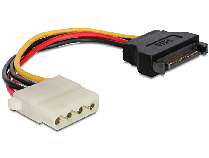 DELOCK Adapter Power SATA 15Pin Stecker --> 4Pin Molex Buchse 12cm