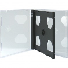 JewelCase CD-Verpackung für 2 CDs mit schwarzem Innenteil und transpar