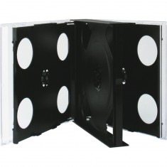 JewelCase CD-Verpackung für 6 CDs mit schwarzem Innenteil und transpar