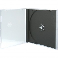JewelCase CD-Verpackung mit schwarzem Boden und transparentem Deckel (