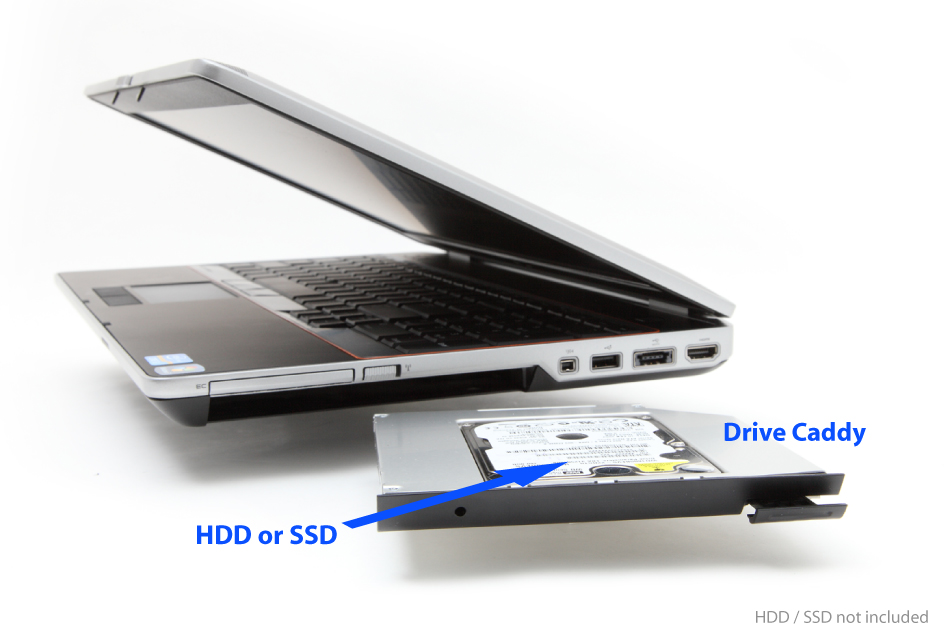 OptiBayHD Notebook Einbaukit für zweite Festplatte oder SSD in DELL La