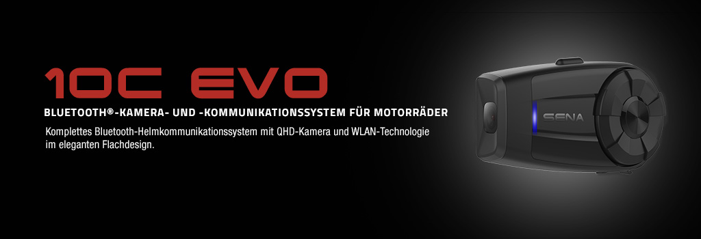 Sena 10C EVO Bluetooth QHD-Kamera und Kommunikationssystem fÃ¼r MotorrÃ¤der mit WLAN Technologie