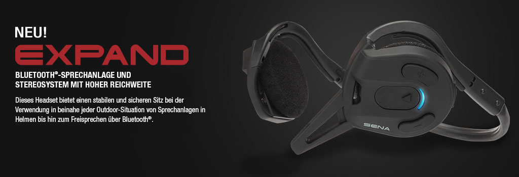 SENA EXPAND Stereo Bluetooth Headset - Für Sportler sowie professionelle Anwender in der Industrie und Sicherheitsdiensten