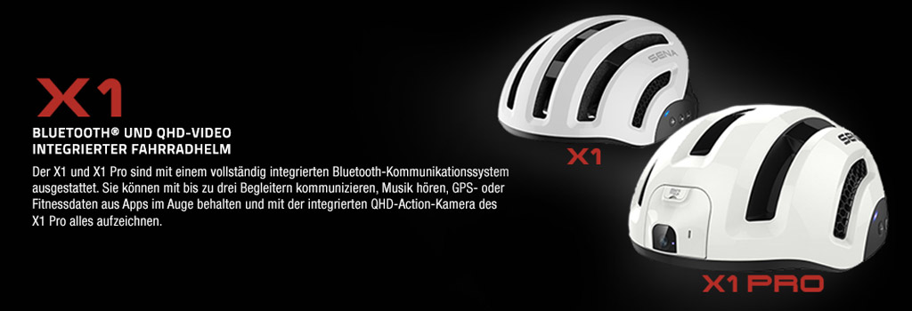 Sena X1 und X1 Pro Fahrradhelm mit integriertem Bluetooth und QHD-Kamera