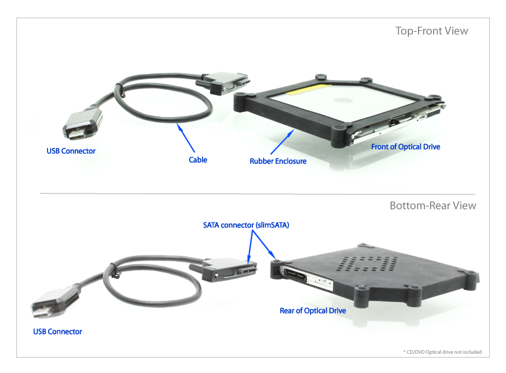 USB3.0 / SATA Anschlusskabel um ein optisches Laufwerk extern zu betre